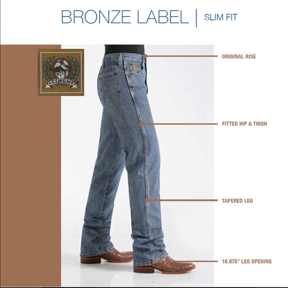 Cinch bronze label 31x34 jeans.